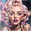 Marilyn Monroe Tatuerad i Lågskuren Blus