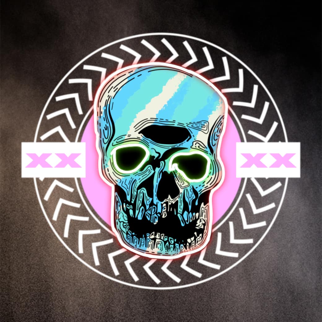 Neon Dödskalle XX