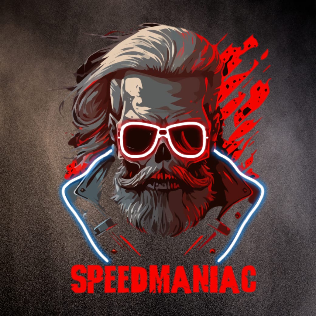 Hastighet maniac neon ryttare skalle