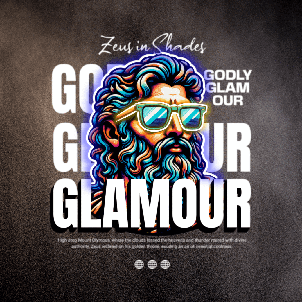 Zeus in Shades - Godly Glamour Neonkonstaffisch