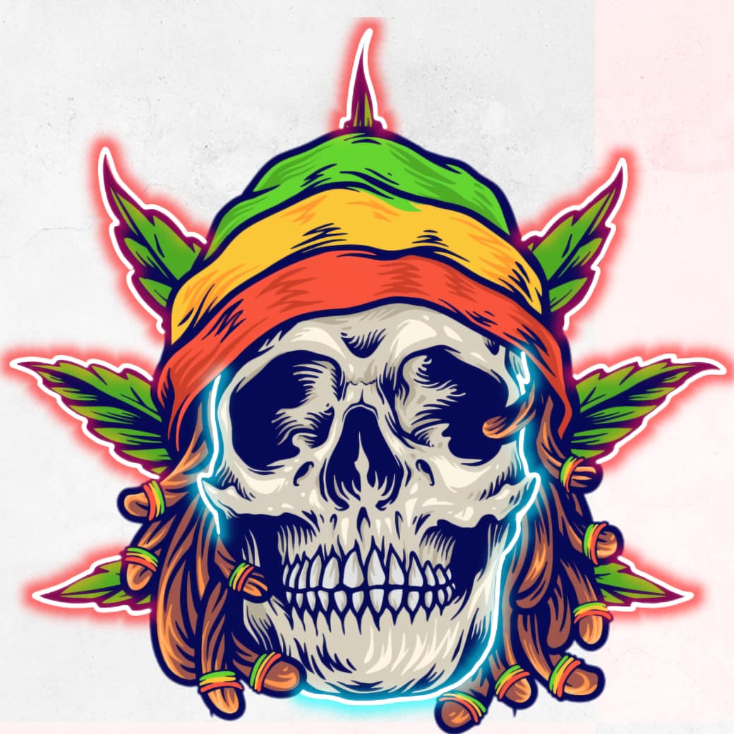 Reggae Cannabis Skeleton Art