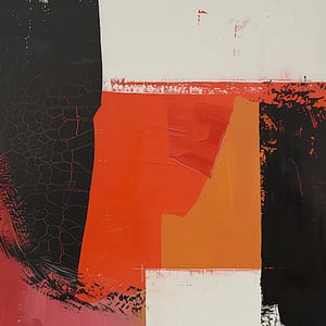 Neon Tavla Geometrisk Eld i Rött, Svart och Orange