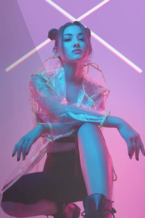 Neon glöd porträtt