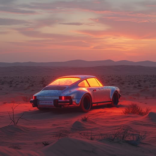 Klassisk Porsche i Öknens Glöd