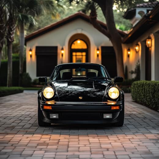 Svart Retrobil med Neon