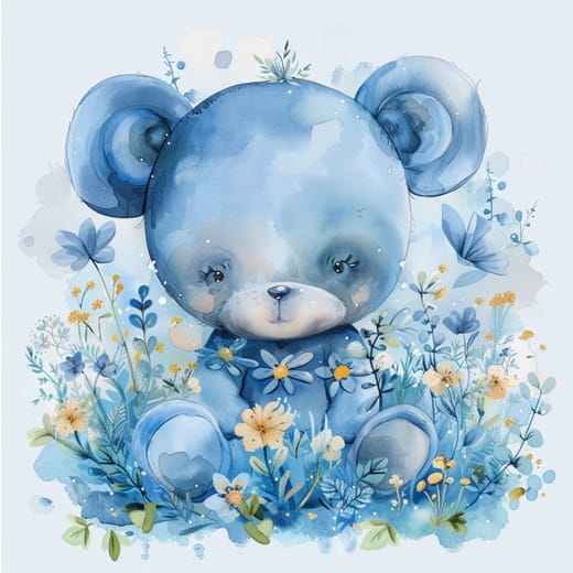 Neon Blommande Nalle