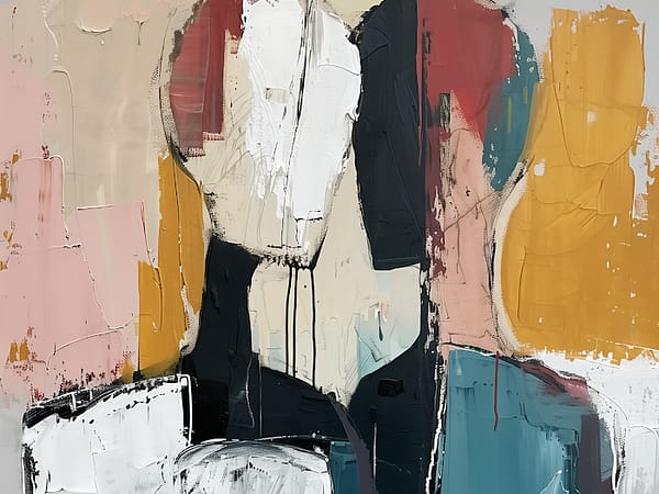Neon Tavla Abstrakt Par i Expressionistisk Stil