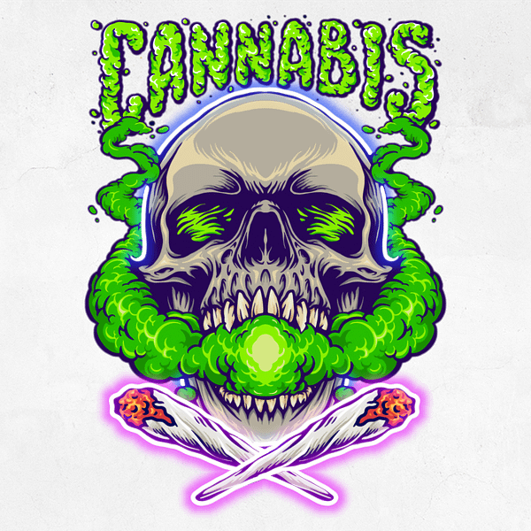Cannabis Dödskalle