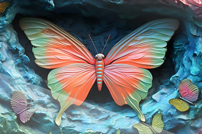 Neonfjärilens magi – en lysande flykt glass