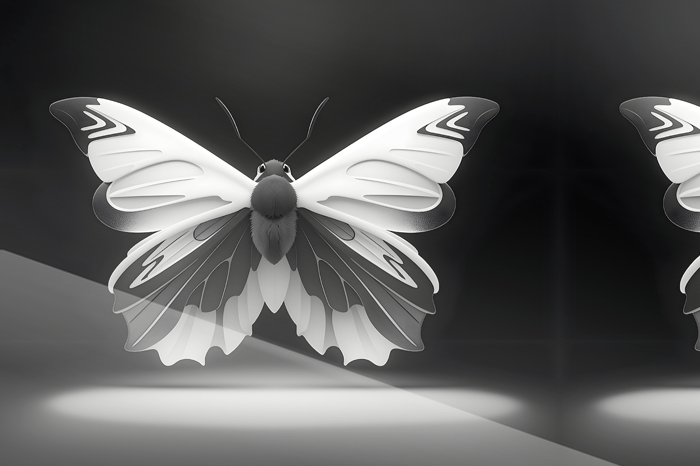 Monokrom Fjäril i Neon