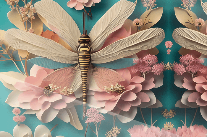 Magisk Trollslända i Blomsterprakt