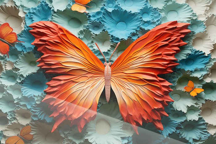 Neonfjäril i Brinnande Orange