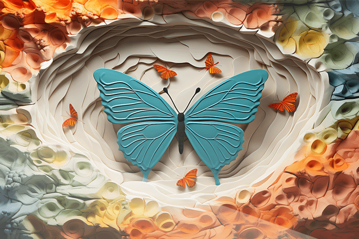 Neonfjäril i Turkos