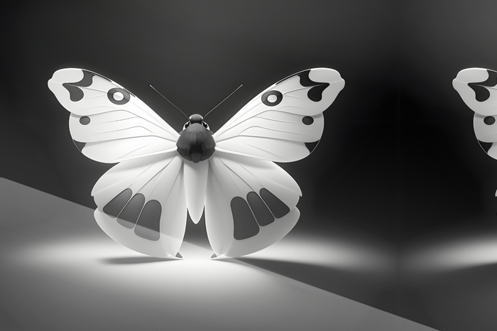 Grafisk fjäril med neonbelysning