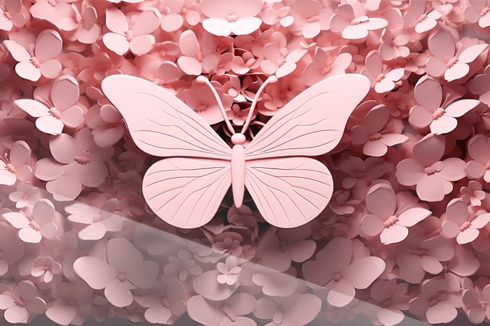 Neonfjäril över blomsterhav