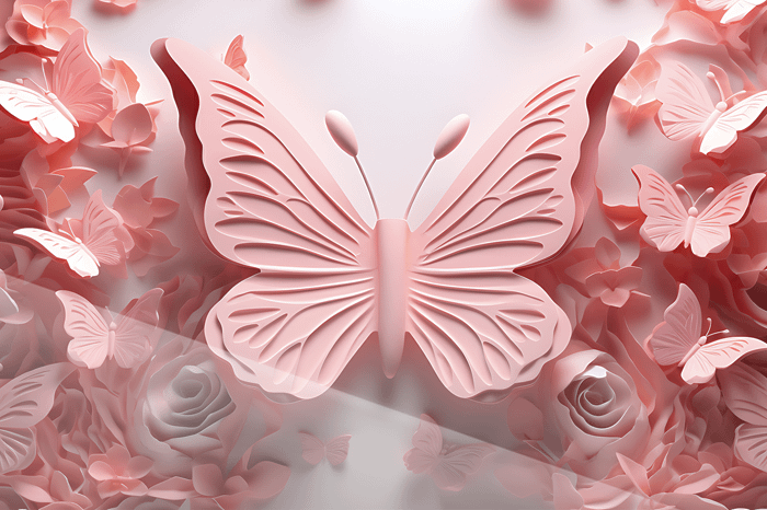 Neonfjäril i rosenträdgård