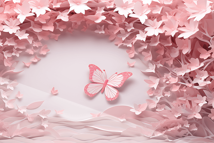 Ljusrosa Fjäril med Neon