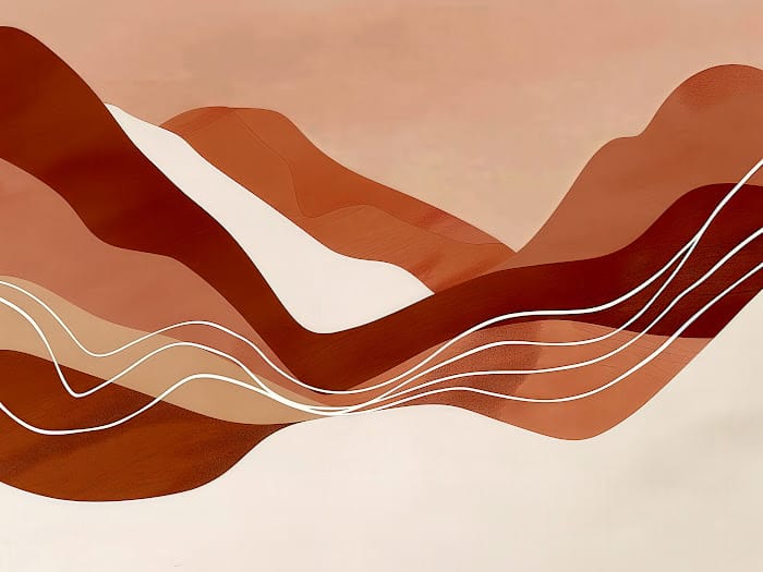 Neon Tavla i Terrakotta och Jordtoner