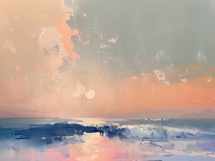 Neon Tavla Abstrakt Havslandskap