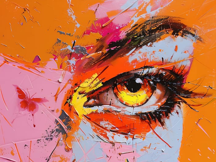 Neon Tavla Brinnande Blick