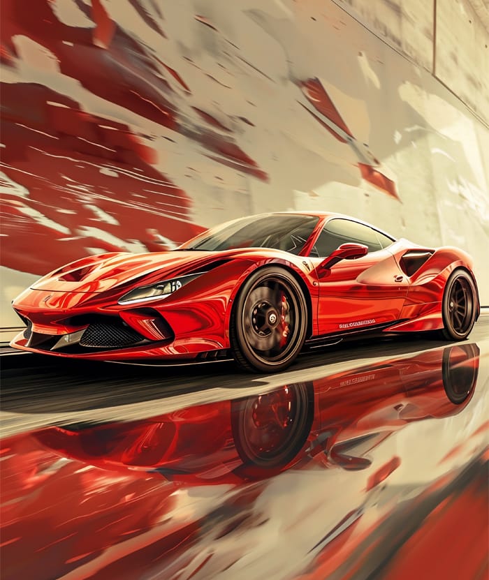 Neonljushyperbil i rörelse