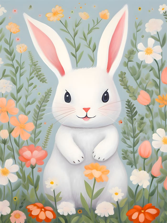 Blomsterkanin i sommarljus