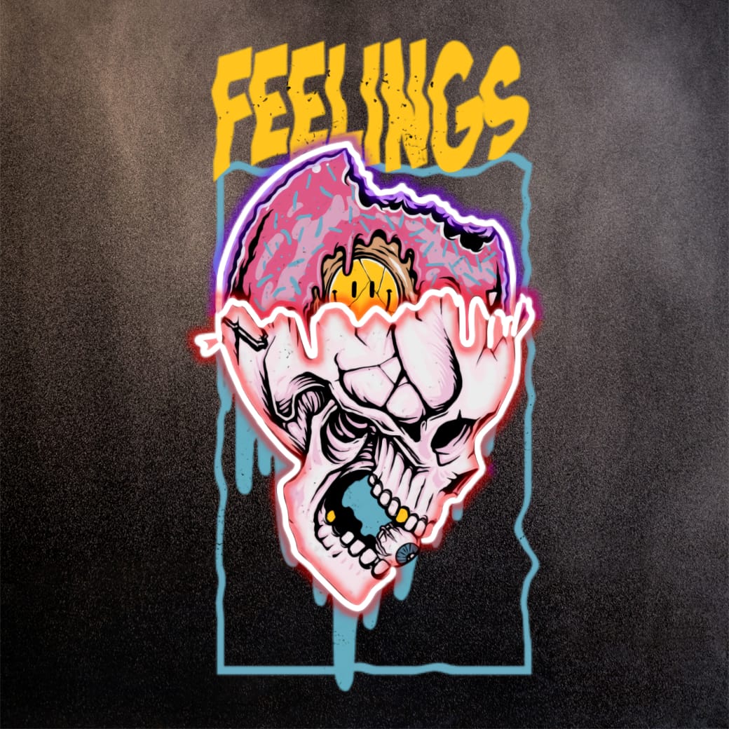 Smältande Dödskalle Neonkonst