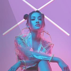 Neon glöd porträtt