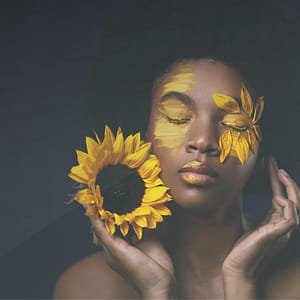 Solros-inspirerad Konstnärlig Porträtt