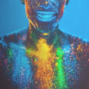 Livfullt Neonporträtt