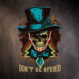Var inte rädd Gentleman skull neon konst