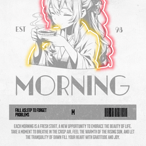 Njut av Morgonen - Inspirerande Poster med Anime-Konst