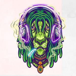 Funky Lejon med Beats och Buds