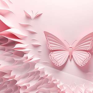 Pastellrosa fjäril med lila neon