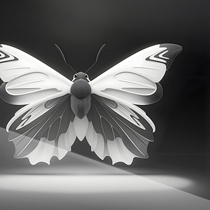 Monokrom Fjäril i Neon