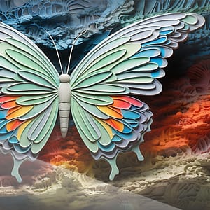 Neonfjäril i Spektakulära Färger