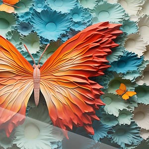 Neonfjäril i Brinnande Orange