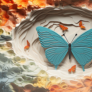 Neonfjäril i Turkos