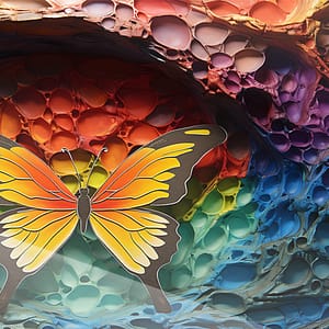 Neonfjäril i Regnbågsfärger