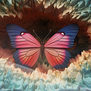 Röd Lila Neon Fjäril