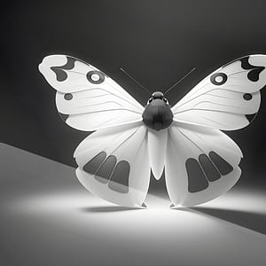 Grafisk fjäril med neonbelysning