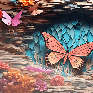 Orange Fjäril i Tropisk Skogsglänta