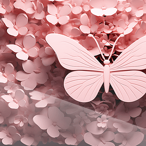 Neonfjäril över blomsterhav