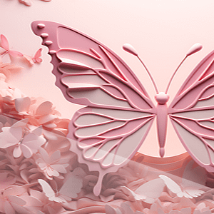 Fjäril i Ljuslila Neon