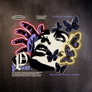 Neon Fjärilar och Surrealistisk Stil med Epoxy Finish