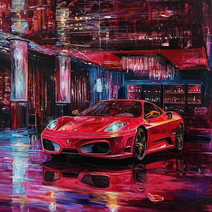 Röd Ferrari Glow