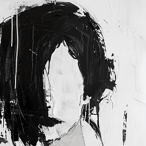 Neon Tavla Monokromt Porträtt