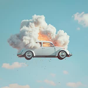 Flygande Veteranbil med Neon