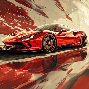 Neonljushyperbil i rörelse