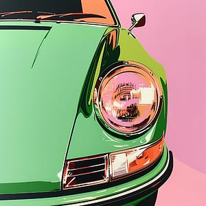 Glödande Retroklassiker med Pastellbakgrund